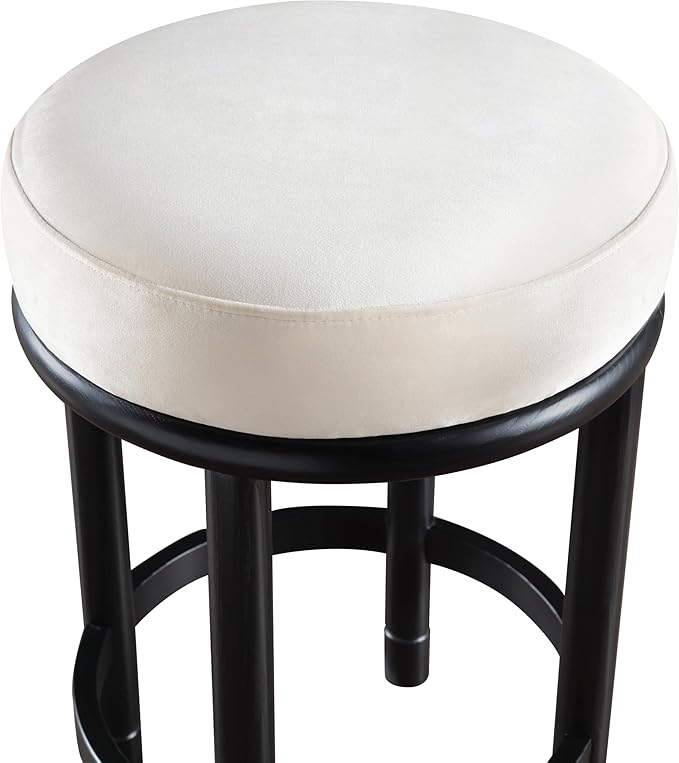 Meridian Furniture 977Cream-C Monette Collection Art Deco Counter Stool