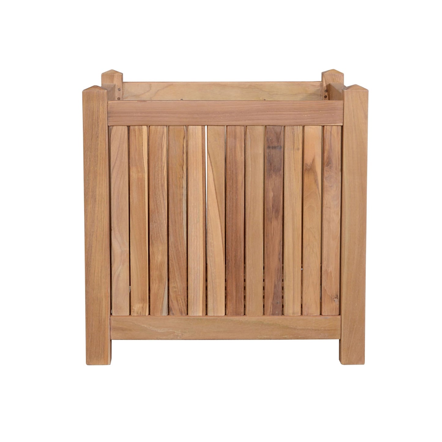 HomeRoots 18" Natural Solid Wood Indoor Outdoor Square Planter Box