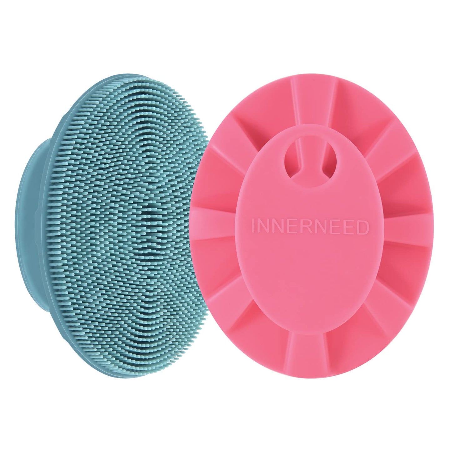 INNERNEED Super Soft Silicone Face Cleanser and Massager Brush Manual Facial Cleansing Scrubber Handheld Wash Pad for Sensitive, Delicate, Dry Skin (Pack of 4)