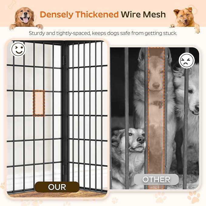 YATINEY Foldable Dog Crate Furniture, Dog Crate