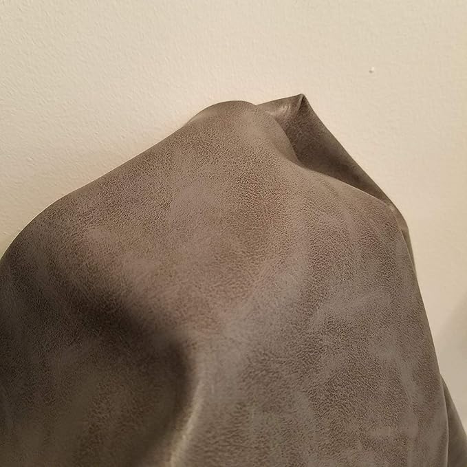 NAT Leathers| Gray Soft Faux Vegan PU Leather by The Yard Synthetic Pleather