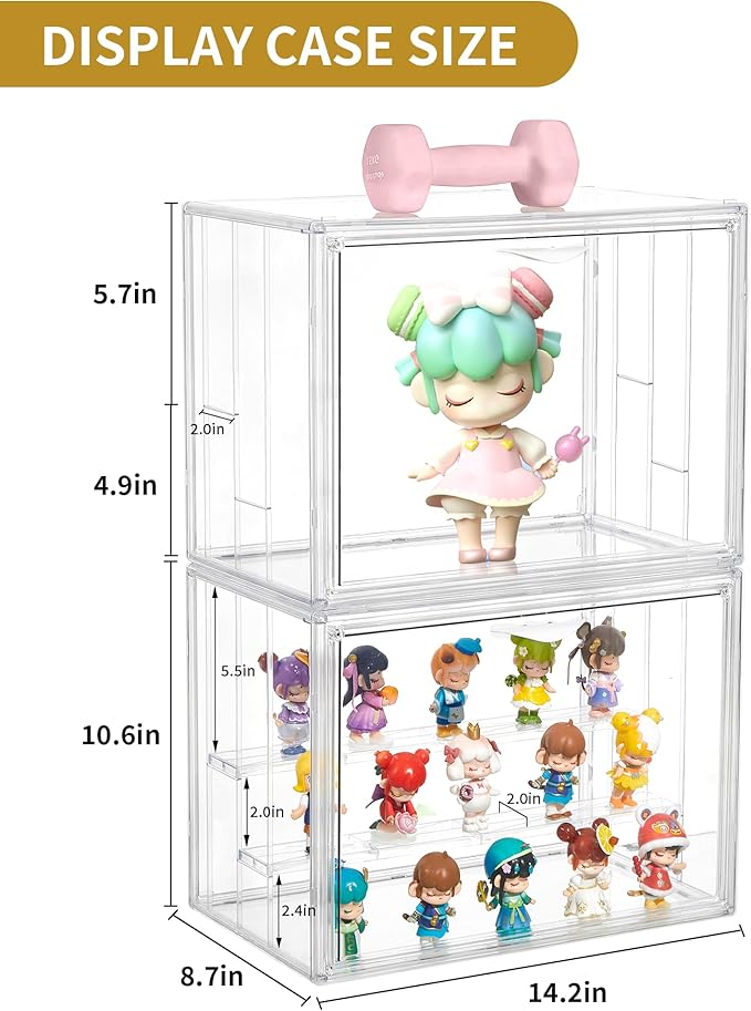 LXLXXL Acrylic Display Case for Collectibles 3 Layer Adjustable Figure Display