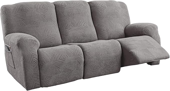 5-Piece Recliner Sofa Covers, Stretch Geometric Strokes Jacquard Recliner Sofa
