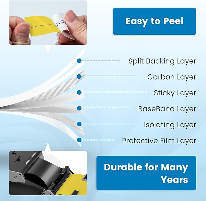 Freshworld 6PK TZe-651 Replace for Brother Label Maker Tape 24mm Yellow Laminated Compatible with Brother P-Touch Label Tape 1 inch Yellow Refills TZe651 for PT-D600 D610BT P700 P710BT P750W P910BT