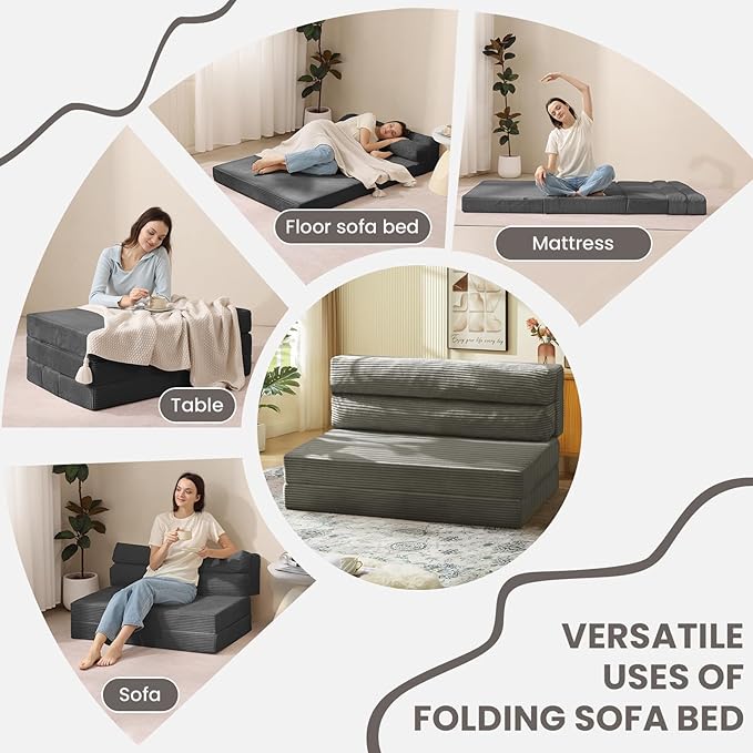 JUIKURY Folding Sofa Bed, Convertible Sleeper Chair