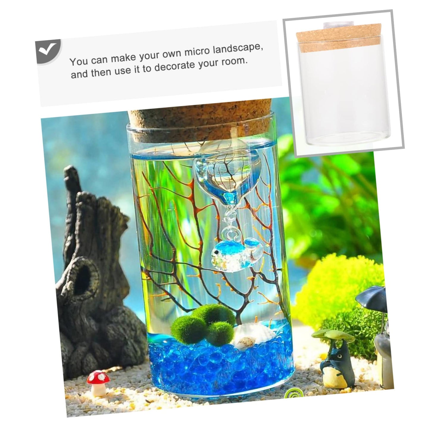 Ciieeo Cylinder High Borosilicate Glass Moss Plant Bottle Creative DIY Microlandscape Terrarium Holder for Indoor Decoration Mini Fish Tank