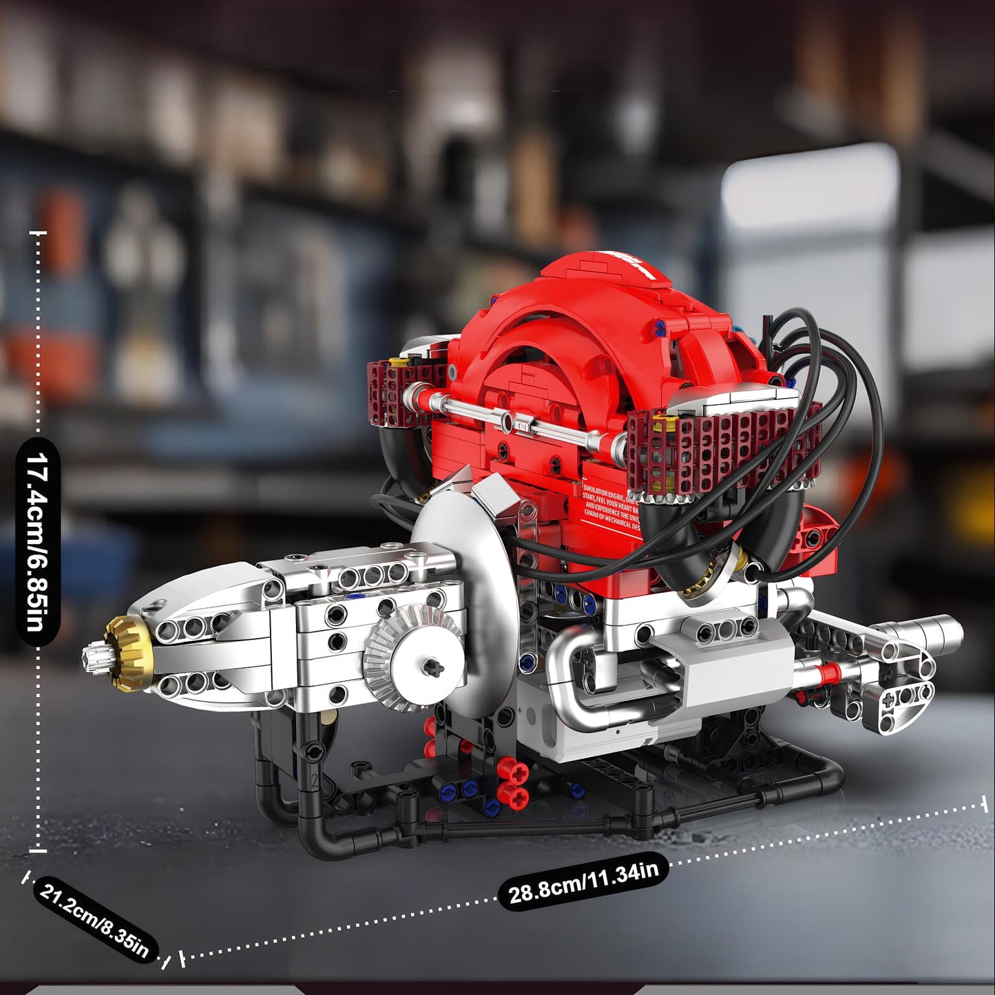AoreSpty H4 Mini Engine, Bluetooth Motor a Escala para Armar, 868Pcs Engine Building Kits for Kids and Adults, STEM Engineering Kits for Kids Age 8-12, Realistic Tech Hobby Gift for Men