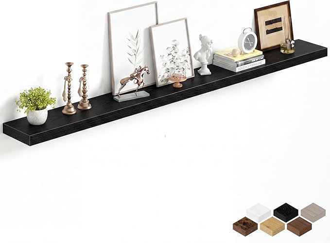 Fun Memories 72Inch Long Floating Shelves, 8 Inch Deep Shelves