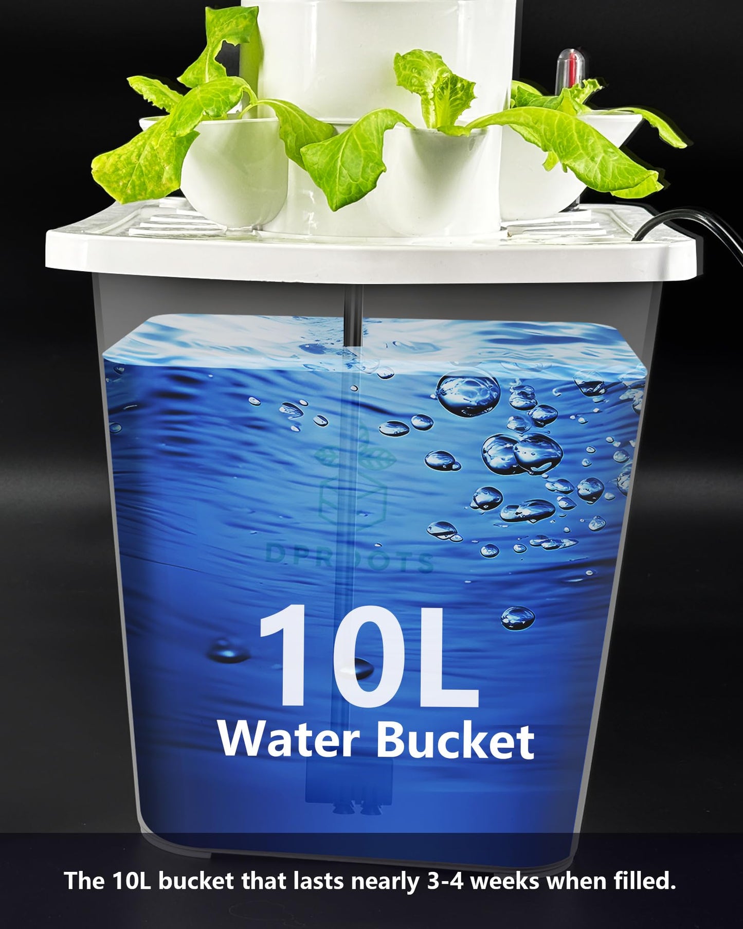 DPROOTS Hydroponic Tower Growing System Kits，30 Pods Vertical Indoor Garden，360° Full-Spectrum Lighs, Automatic Water Circulation System，Suitable for Leafy Greens and Herbs