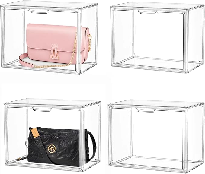 Clear Stackable Plastic Storage Bins