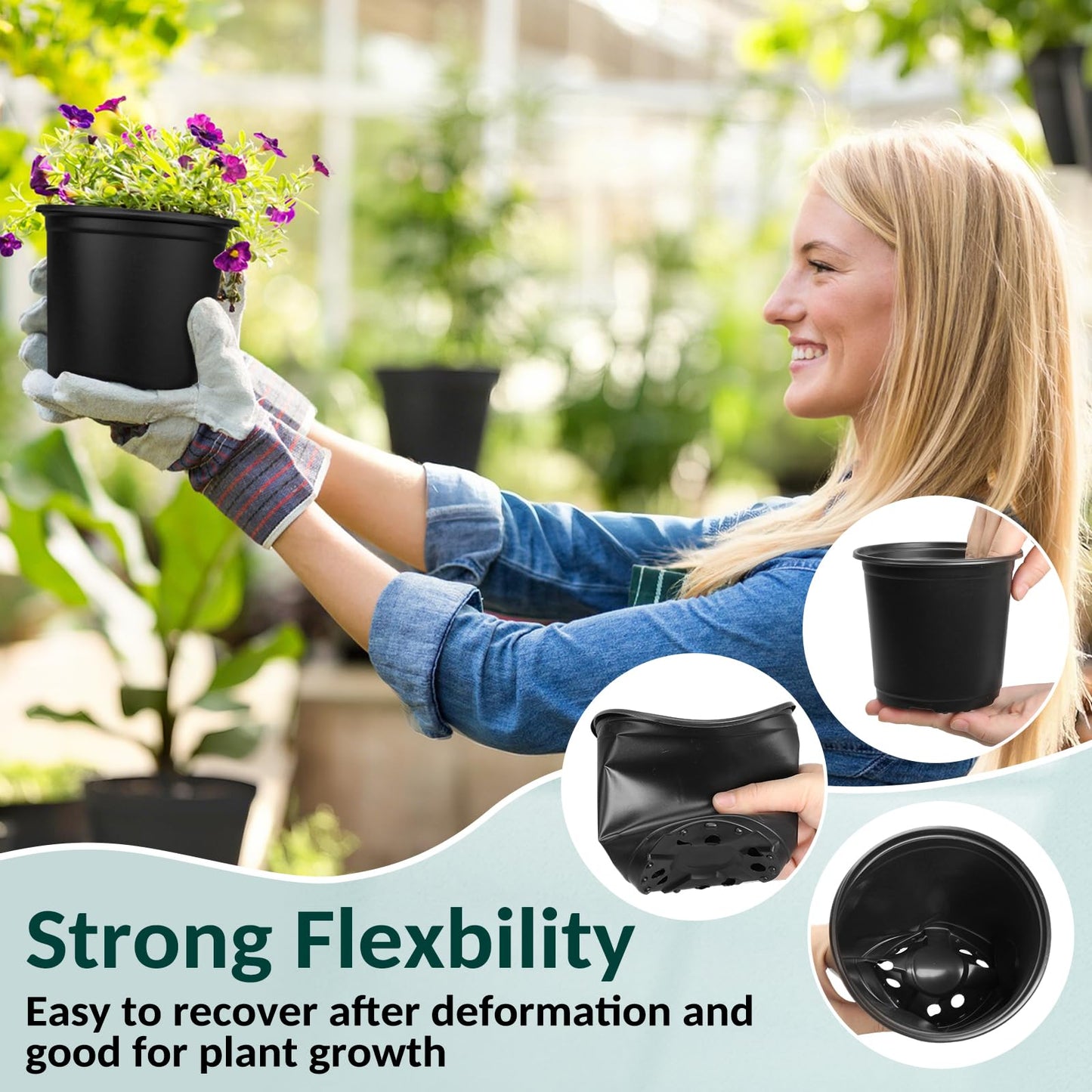 FUOAUYK 110 Pcs Small Plastic Palnt Pot, 4 5 6 Inch Nursery Pots with Drainage, Seedlings Starter Pots for Plants, Great for Herbs, Cuttings, and Starter Plants (110 pcs, 4 inch)