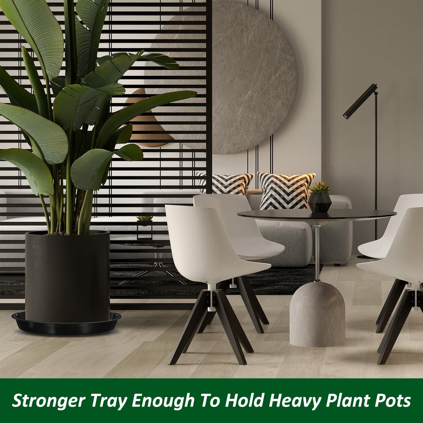 PATIKIL 30 Pack Plastic Plant Saucer, 10 Inch Plastic Plant Tray for Pots Flower Round Plant Dish Plant Drip Trays Water Tray Pot Drainage Tray for Indoors Outdoors Garden, Black