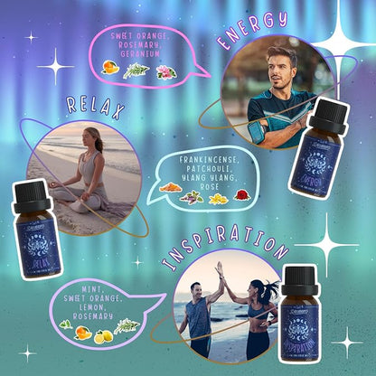 SALUBRITO Essential Oils Set, Wellness Aromatherapy Oil for Diffuser, Home, Candle, soap Making, Natural Blend Oils Gift for Women and Men, 6x10ml