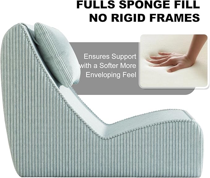 Giant Bean Bag Chair for Adults, Corduroy Chaise Lounge