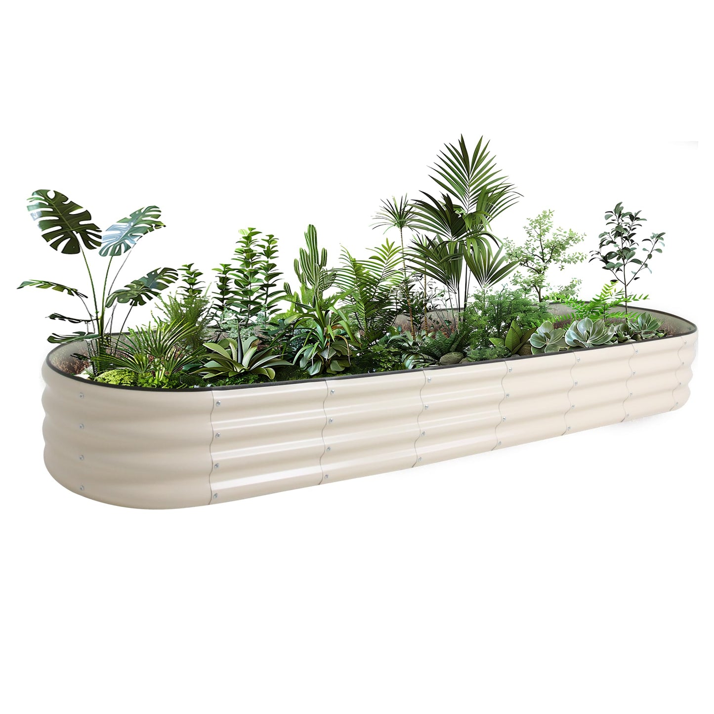 ToBoom Galvanized Raised Garden Bed Kit Outdoor Metal Garden Planter Box for Backyard Gardening, Planting Vegetables, and Patio (94.4"x23.6"x11.8")