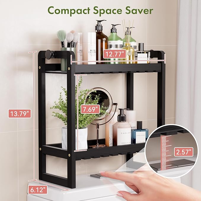 AmazerBath Bamboo Over The Toilet Storage Shelf