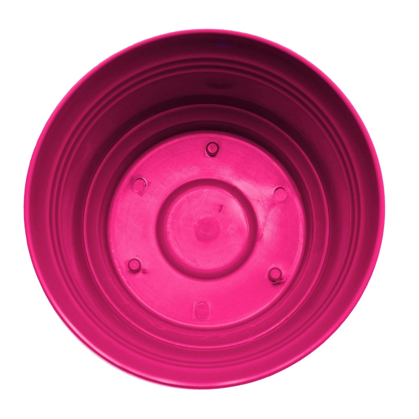 Bloem Saturn 5" Fuchsia Round Planter Pot with Snap-in Saucer for Indoor or Outdoor Gardening, Made in USA
