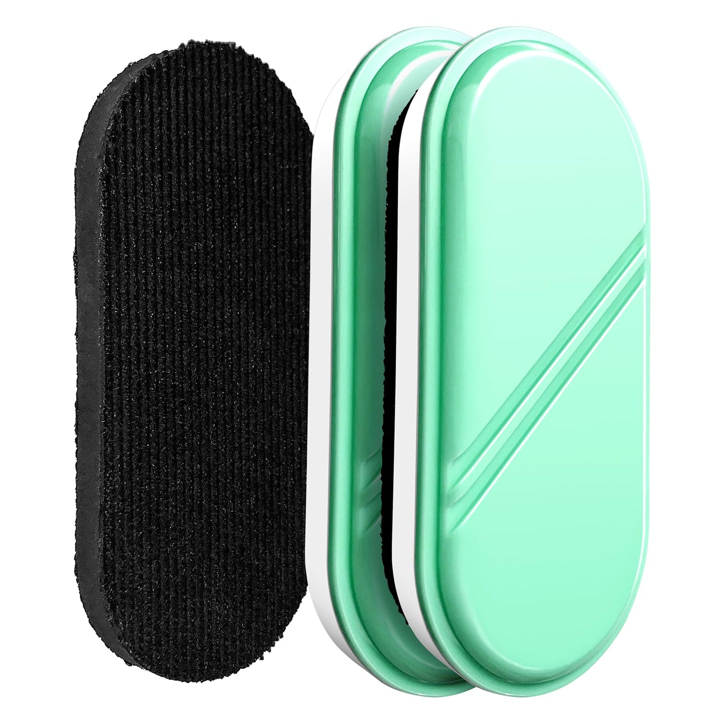 FUNISKETCH Dry Erase Eraser, Detachable Magnetic White Board Erasers - 2 Pack,Glass Board Glass Whiteboard Eraser for Office and School Supplies (Green)