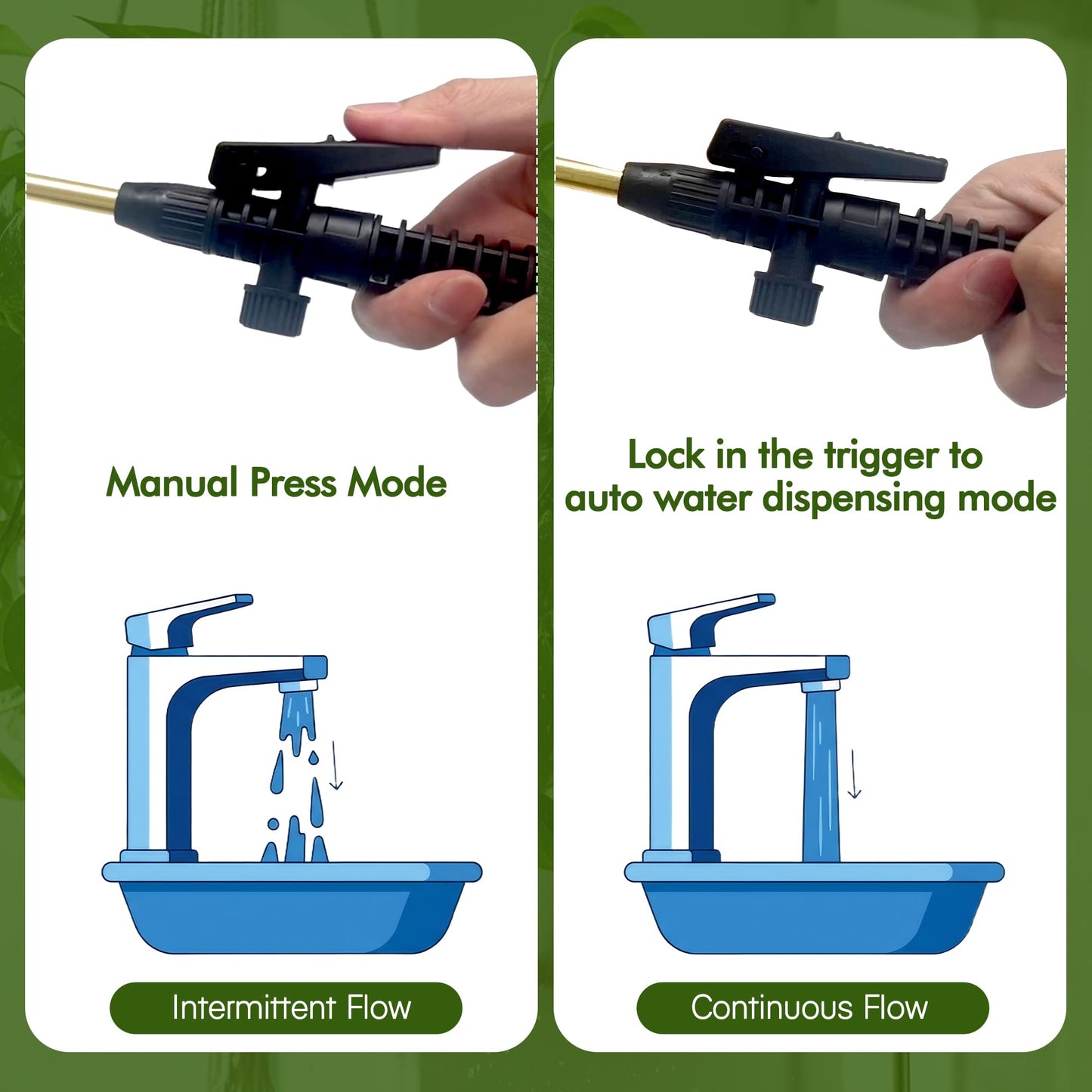 High Reach Plant Waterer for Indoor Hanging Plants, Telescopic Pump Pressure Sprayer with Brass Wand and 180° Adjustable Watering Nozzle, Leak Proof Anto/Manual Plant Watering Devices(0.8 Gal)