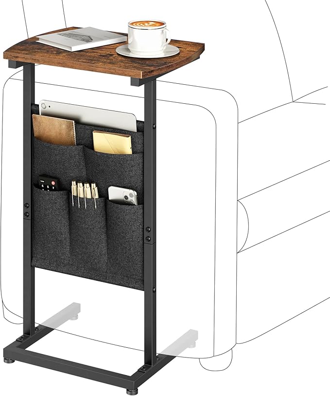 HOOBRO C Shaped End Table, 28.3" Side Table