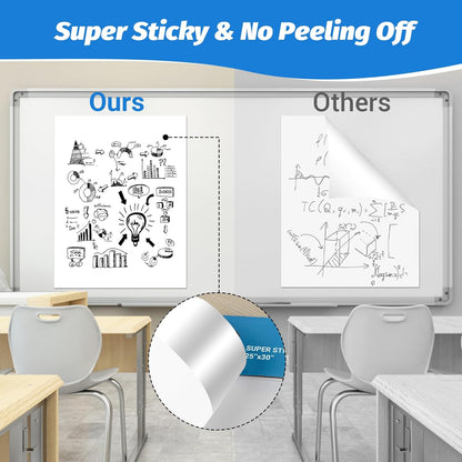 AFMAT Sticky Easel Pads, 25 in x 30 in Flip Chart Paper for Teachers, Ink Bleed-Through Resistant Easel Paper for Office/Classroom/Whiteboard/Wall/Windows, 30 Sheets/Pad, 6 Pads