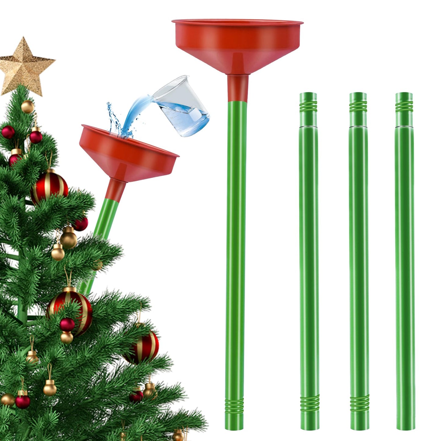47inch Christmas Tree Watering Funnel Christmas Tree Watering System with Large Stainless Steel Tubes Xmas Tree Watering Device Easy Assembly Plant Watering Tool for Indoor Outdoor Xmas Tree