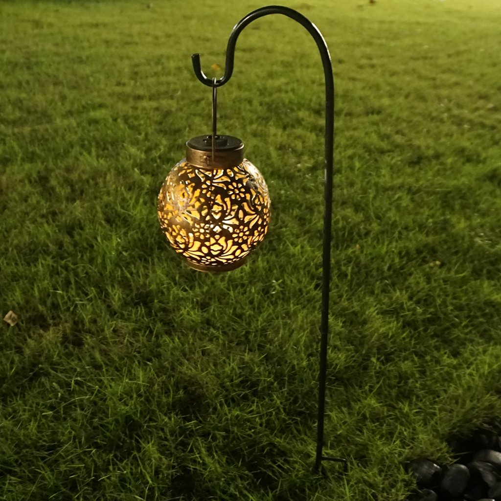 EXCMARK 2 Pack Shepherd Hook Adjustable Height 31/24/16’’ 1/2 inch Thick Use at Weddings, Hanging Solar Lights, Lanterns, Bird Feeders, Metal Hanger Hook (Black, 31 inch). U.S. Patent.