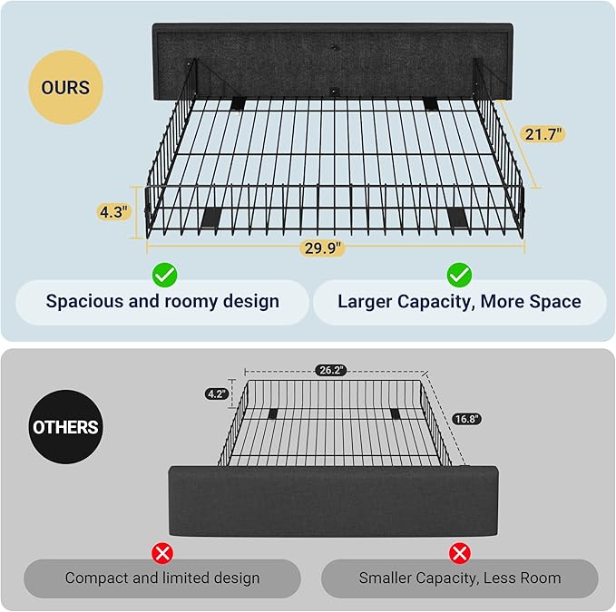 Allewie Upholstered Full Size Platform Bed Frame