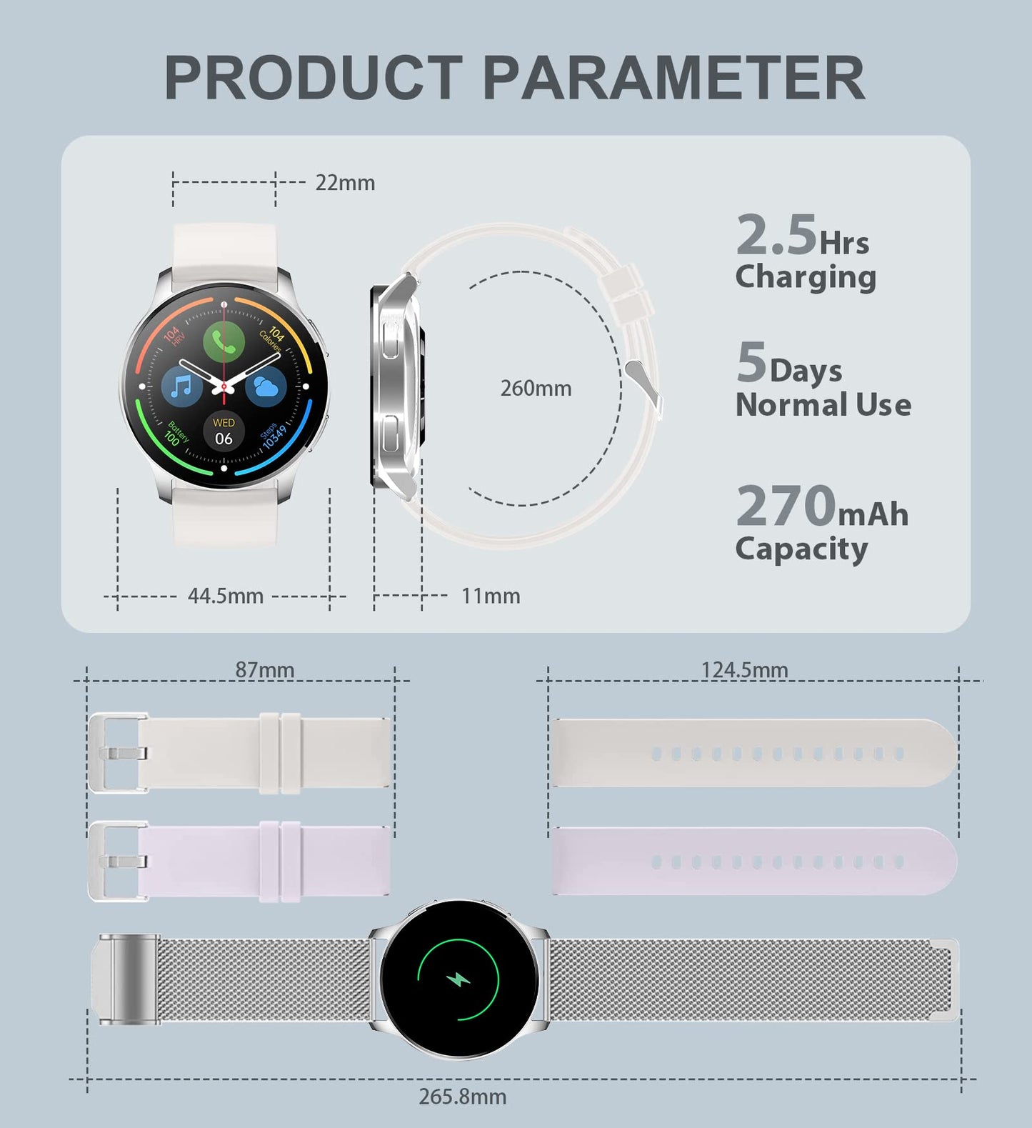 Smart Watch for Women (Answer/Make Call), Fitness Tracker for Android and iOS Phones Waterproof Smartwatch with 1.32" HD Full Touch Screen AI Voice Control Heart Rate Sleep Monitor Pedometer, Silver