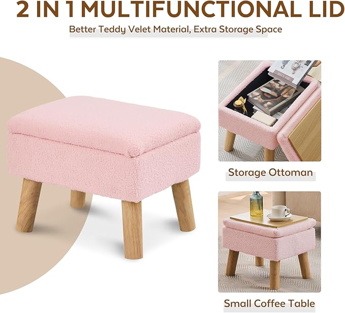 Storage Ottoman, Small Foot Stool Ottoman