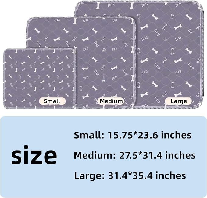 Puppy Pads with Pheromones,Washable Puppy Pee Pads for Dogs,Reusable Puppy Pads Washable for Dogs & Cats, Washable,Durable Leak-Proof & Anti-Slip Pet Training Pads for Home & Trave(White,M)