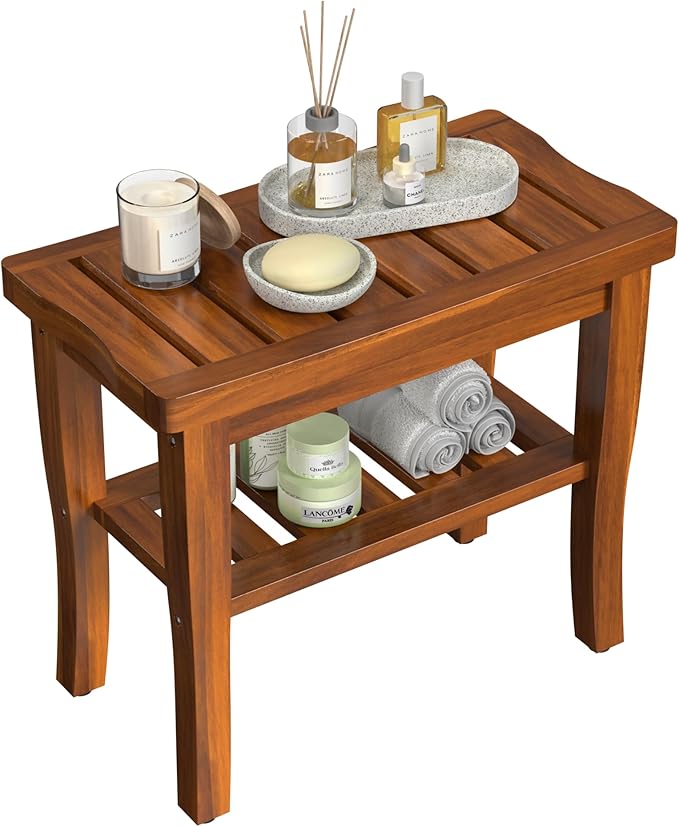 Teak Wood Shower Bench Stool