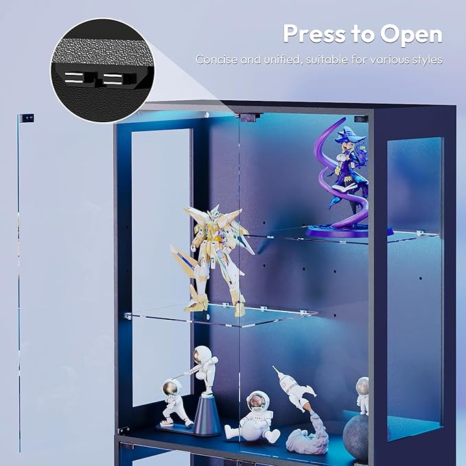 Lamtor 69-inch Glass Display Cabinet – Curio Cabinet