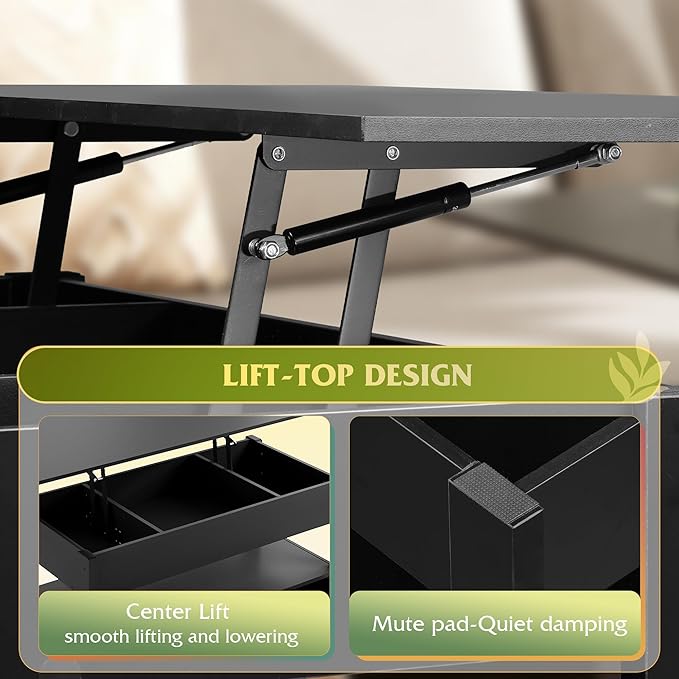 WLIVE Coffee Table, Lift Top Coffee Table