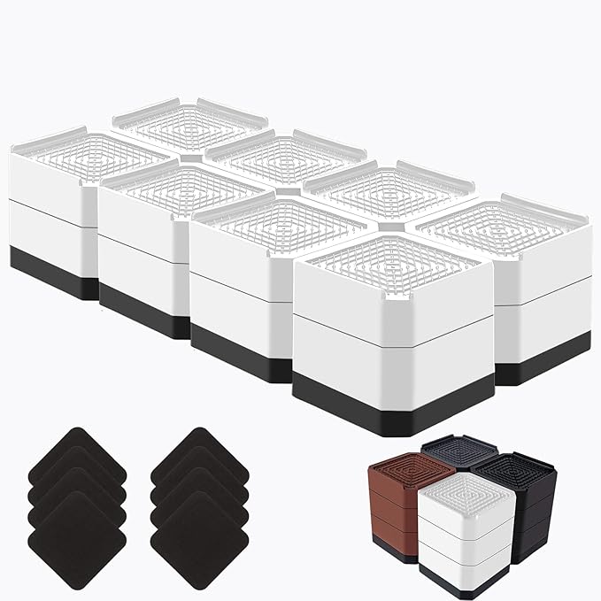 Bed Risers Heavy Duty, Adjustable Furniture Riser Blocks Lift 1.5, 4.3 inches