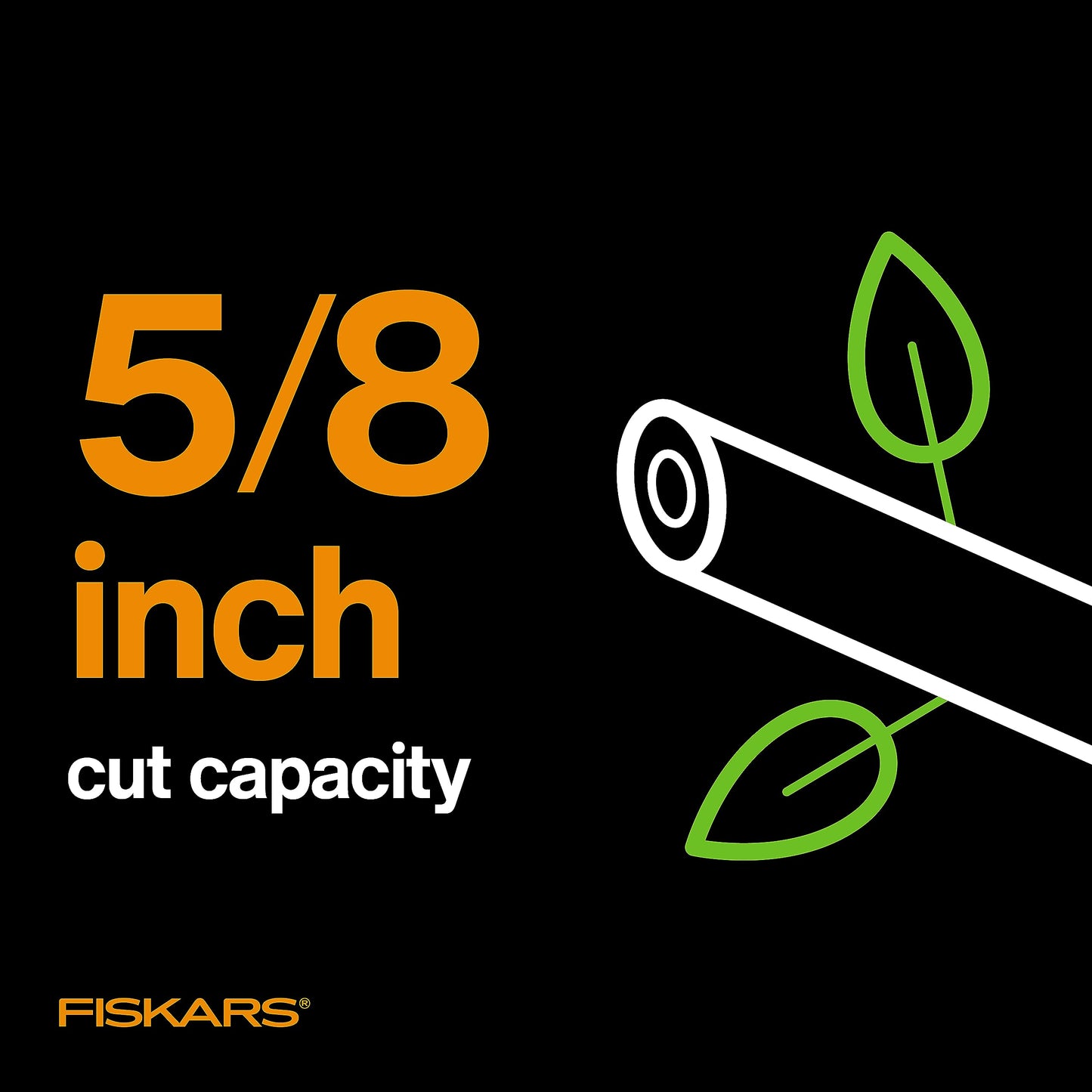 Fiskars SoftGrip Bypass Pruning Shears, 5/8” Cut Capacity Gardening Scissors for Right and Left-Handed Use, Steel Blade with Low Friction Coating, Rust Resistant Garden Clippers for Stems & Branches