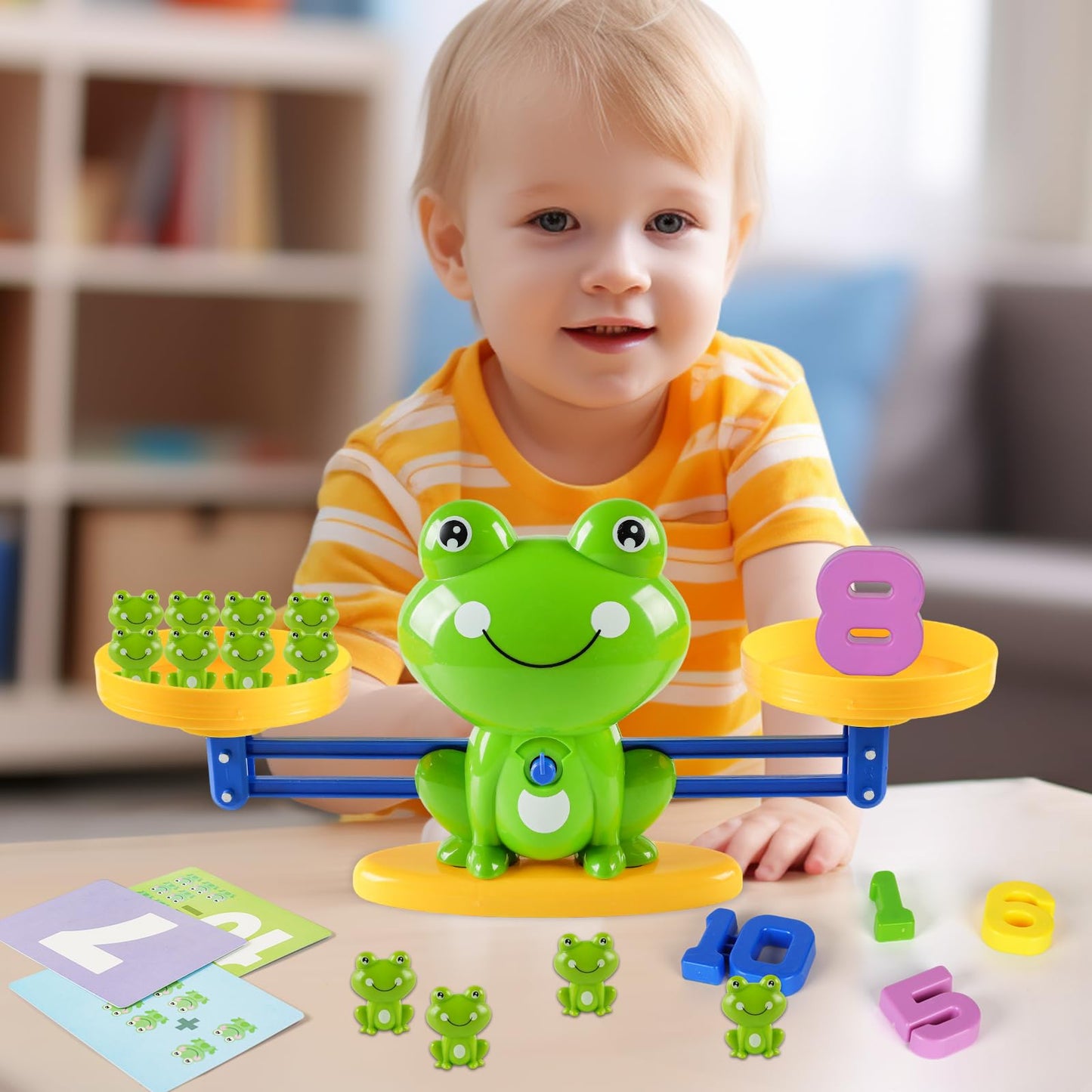ISMETACU Frog Balance Math Toy for Preschool – Cool Counting Manipulatives and STEM Learning Materials for Kids Ages 5-7, Fun Number Match Activity for Pre-K Classroom and Early Education Centers