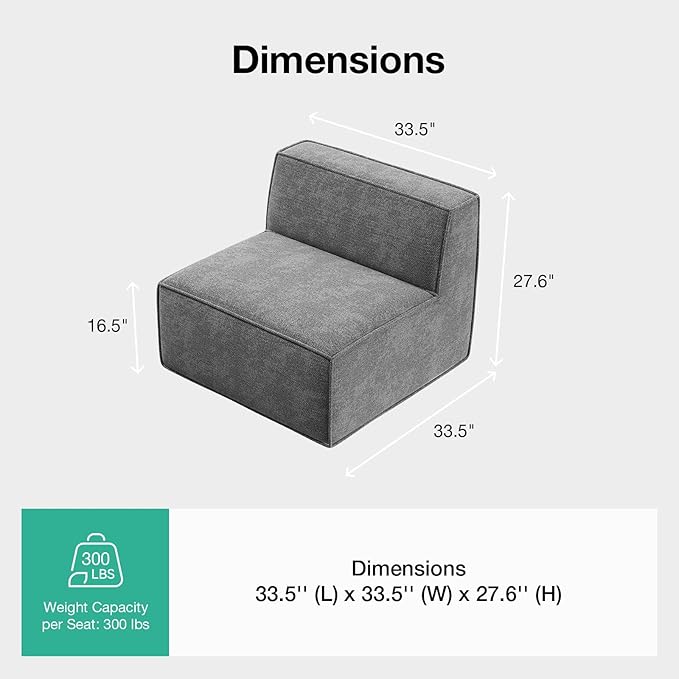 Novilla Modular Sectional Sofa, No Assembly Cloud Sectional Couch