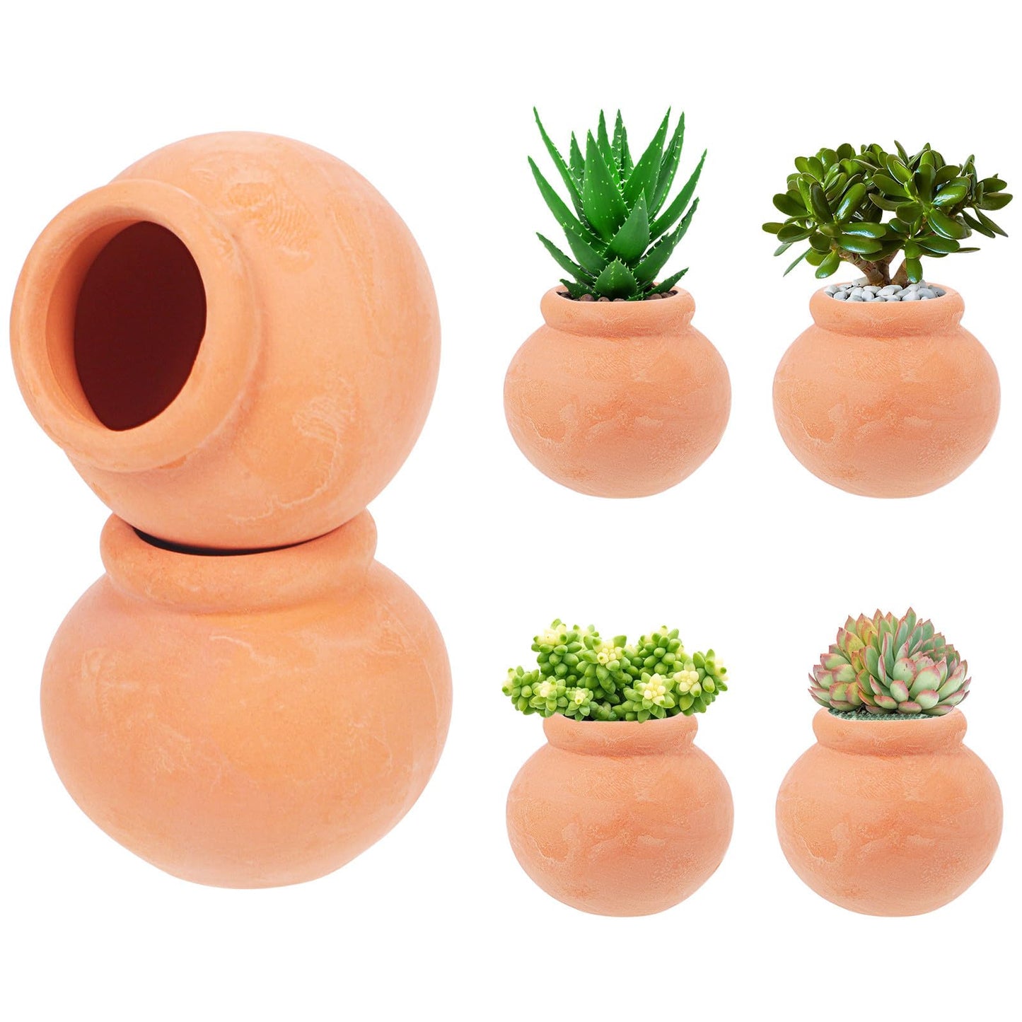 NIYANGLE 6pcs Miniature Clay Flower Pots Small Succulent Terracotta Planter Pots for Home Garden Decor DIY Crafts 1. 53x1. 53x1. 38in