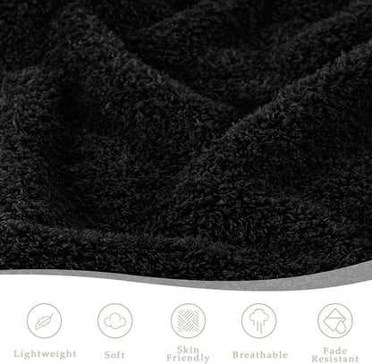 Exclusivo Mezcla Fleece Bed Blankets Queen Size, Ultra Soft, Lightweight and Fuzzy Black Blanket for Women, Home Decor, 90x90 Inches