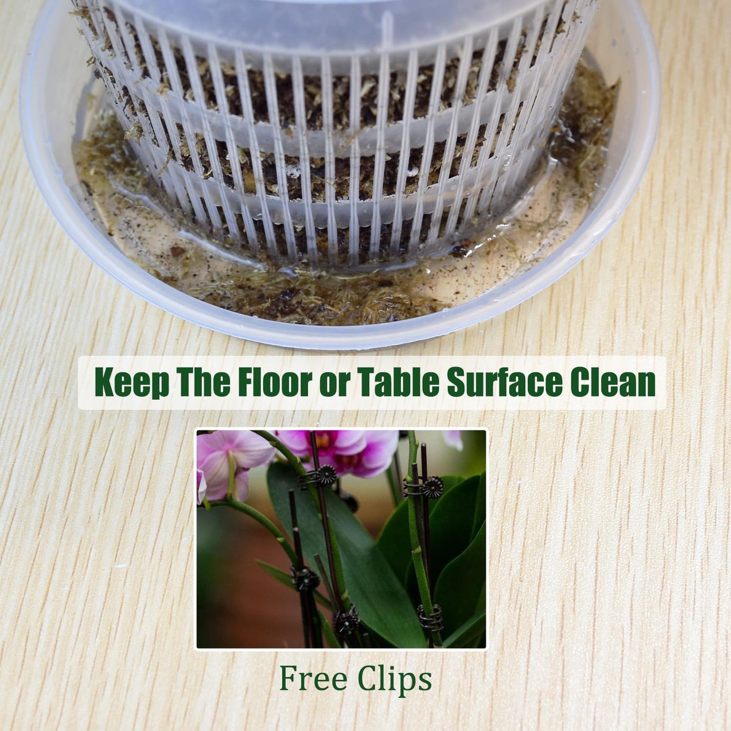 Tialero 12Pcs Orchid Pot, 3 Each of 4.5, 5.5, 6.3 and 7.5 Inch Orchid Pots with Holes and Saucers, Clear Orchid Pots for Repotting, Plastic Plant Pot(3 Each of 4.5,5.5, 6.3,7.5in with Saucers)