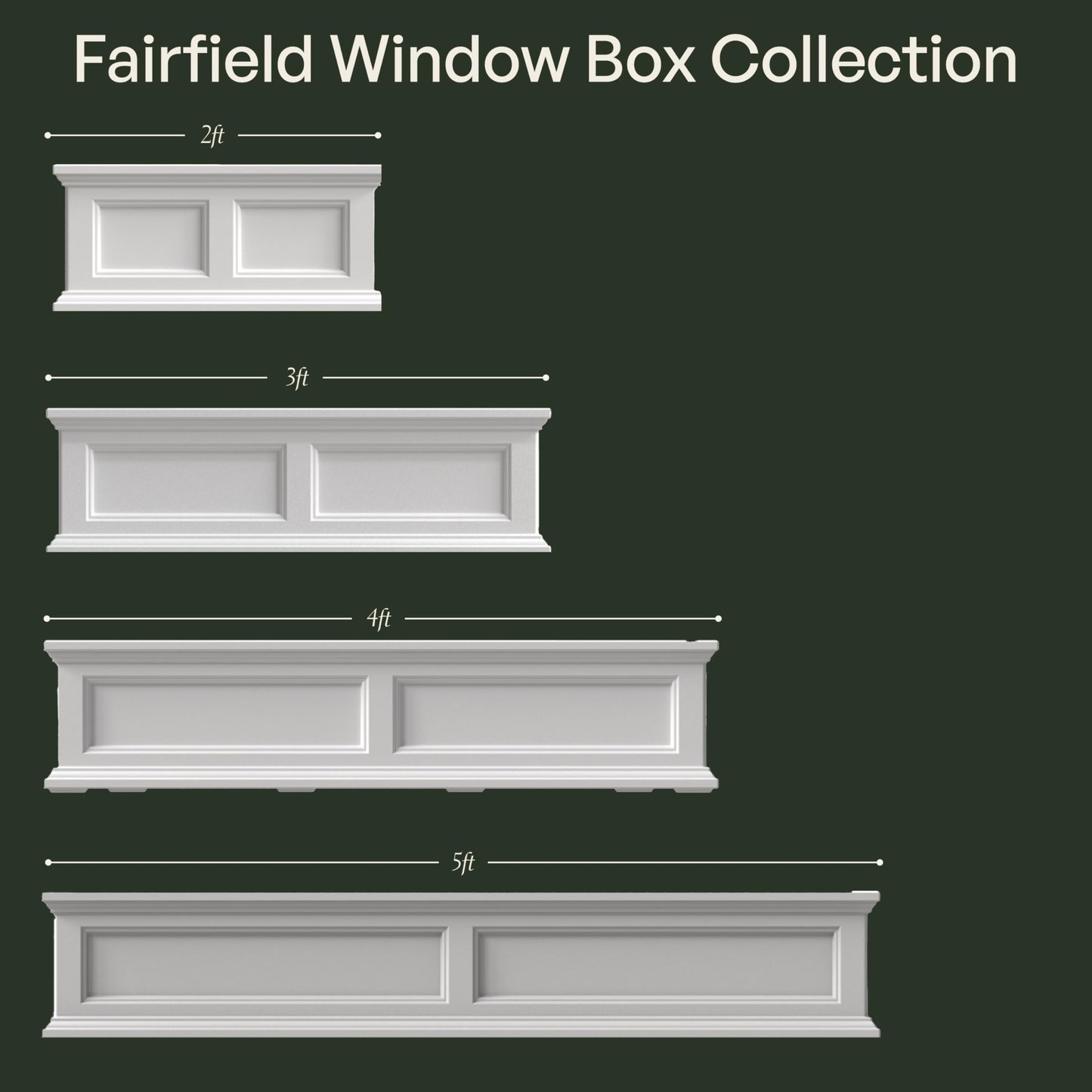 Mayne Fairfield 4ft Window Box - White - Durable Self Watering Resin Planter with Wall Mount Brackets, Plastic (5823-W)