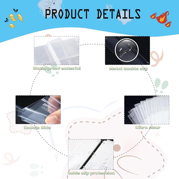 9 Pocket Card Binder,Trading Card Binder 900 Pockets,Card Collection Albums Holder,50 Removable Sleeves,Double Sided Pocket,with Zip and Portable Strap,for TCG Game Sport Collectible Cards