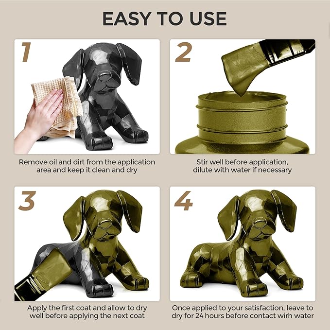 Nicpro Metallic Brass Acrylic Paint, 8.45oz/250ml Large Brass Leaf Paint
