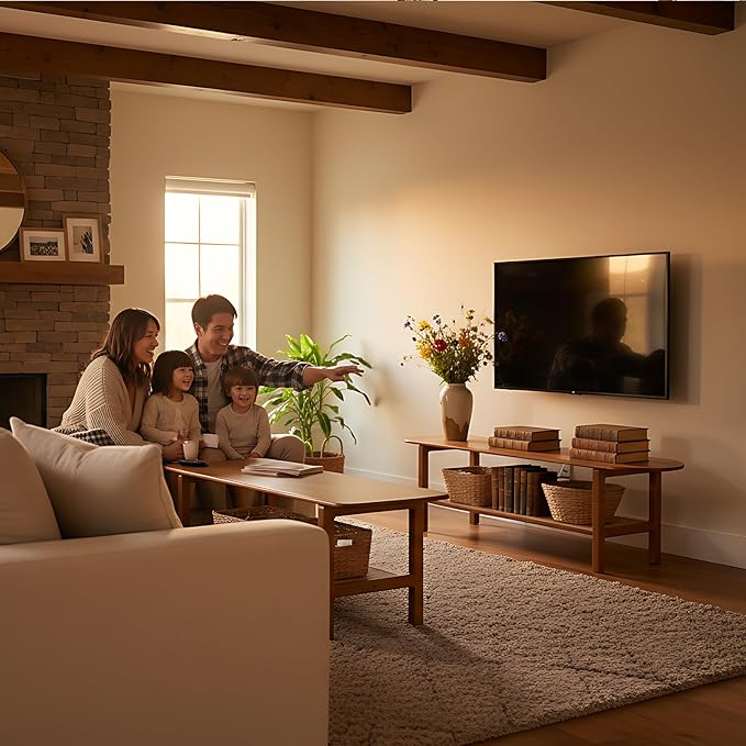 Tiita TV Stand with Storage for TVs up to 65'', Bamboo TV Console Entertainment