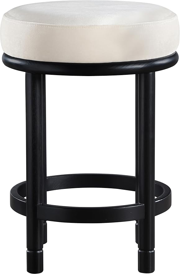 Meridian Furniture 977Cream-C Monette Collection Art Deco Counter Stool