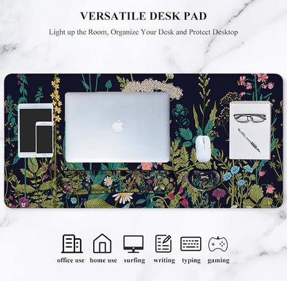 LATEEFAH Desk Mat, Mouse Pad with Wrist Rest, 4-in-1 Large Mouse Pads for Desk, Ergonomic Mouse Pad and Keyboard Wrist Rest Gaming Keyboard Mat for Office, Home
