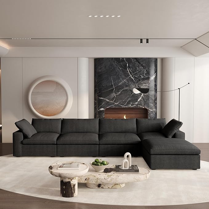 Cloud Couch Modular Sectional Sofa, 160.6" L Shaped Convertible Sectional Sofas