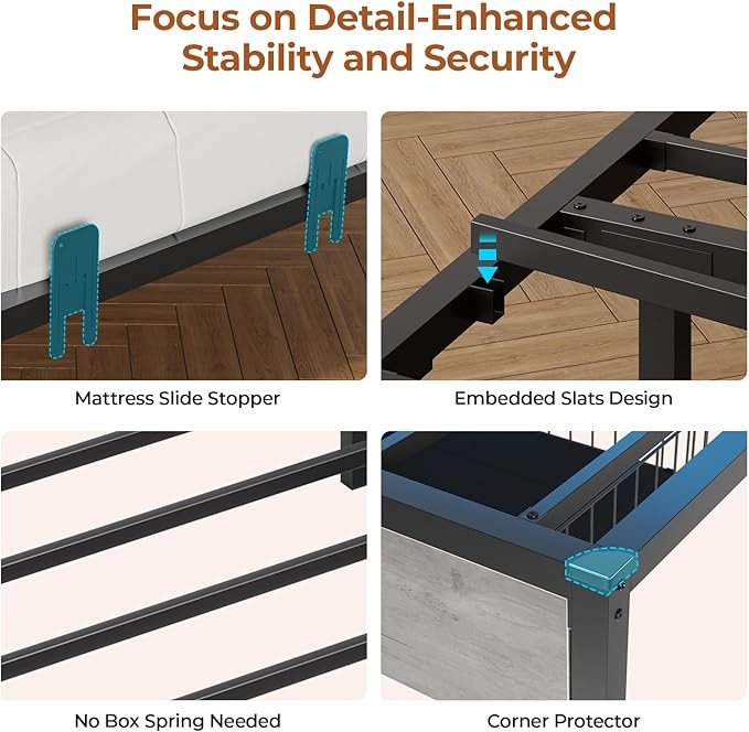 DICTAC Corner Bed Frame Twin XL