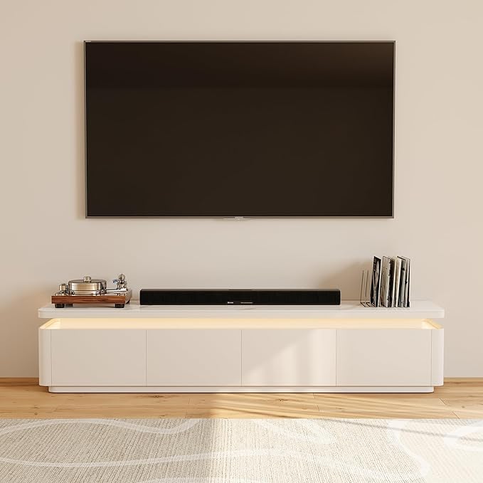 POVISON Fully Assembled 79" Mid-Century Modern TV Stand